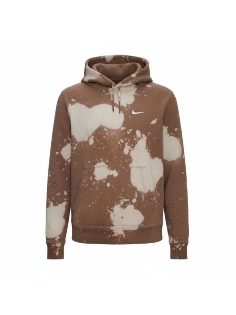 Nike Men's Hoodie in Brown and Cream Splatter